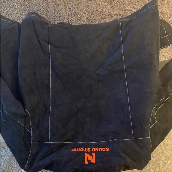 Leather jacket blue size large like new - Picture 2 of 5